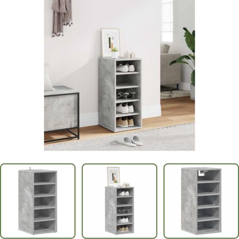 vidaXL Étagère chaussures -  Armoire à chaussures Gris béton 31,5x35x70 cm Bois d'ingénierie