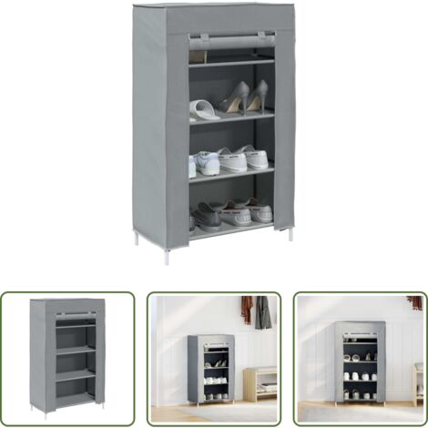 vidaXL Étagère chaussures -  Meuble à chaussures gris 60,5x30x97 cm tissu non tissé