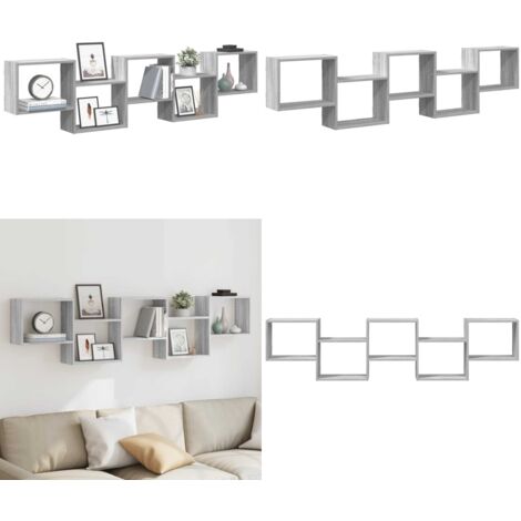 vidaXL Étagère cube murale 5 compartiments sonoma gris