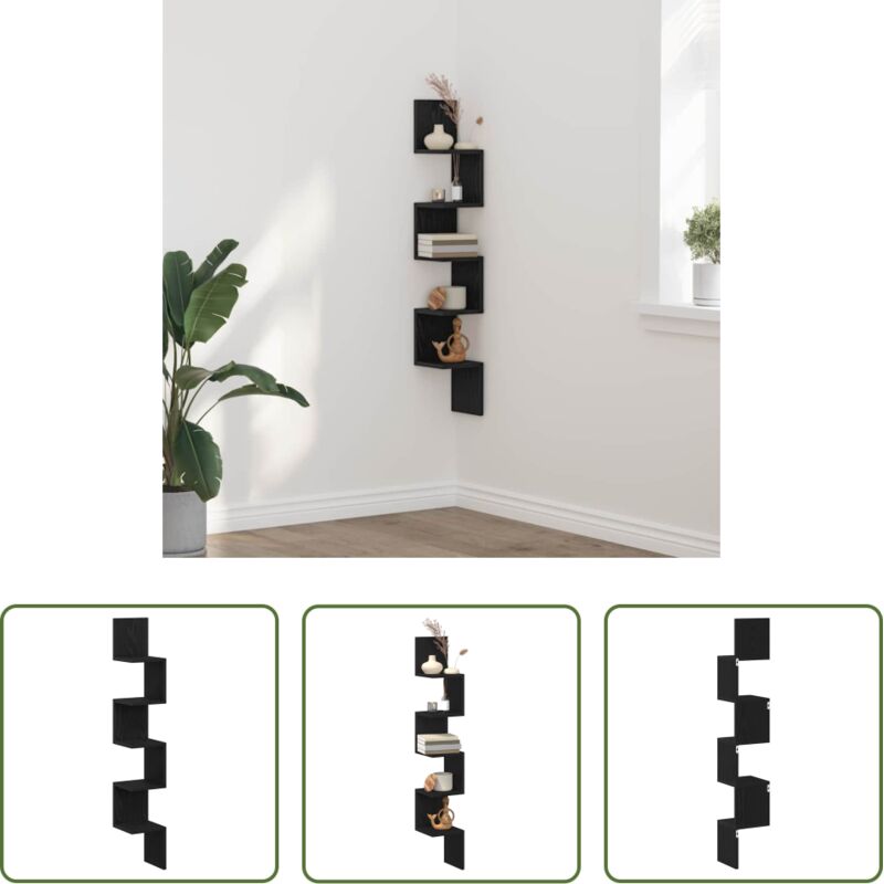 Rangement de coin - Étagère d'angle Chêne noir 20 x 20 x 127,5 cm Bois d'ingénierie