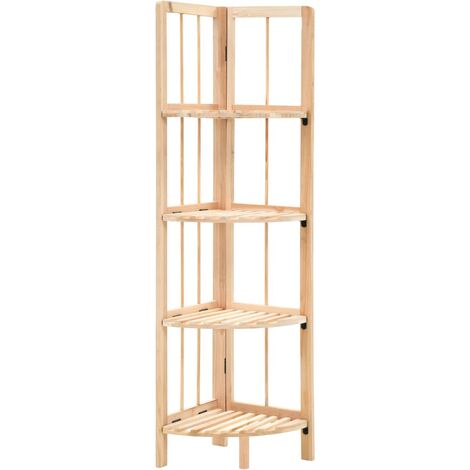 Vidaxl – Étagère d'angle en bois de cèdre massif 27x27x110 cm – Charge 3 kg par étagère – Pliable et facile à assembler