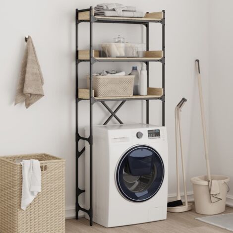 Vidaxl – Étagère de lave-linge chêne sonoma 67x25x163 cm – Bois d'ingénierie – 3 niveaux – Capacité 20 kg par étagère – Pour petits espaces - vidaXL67487