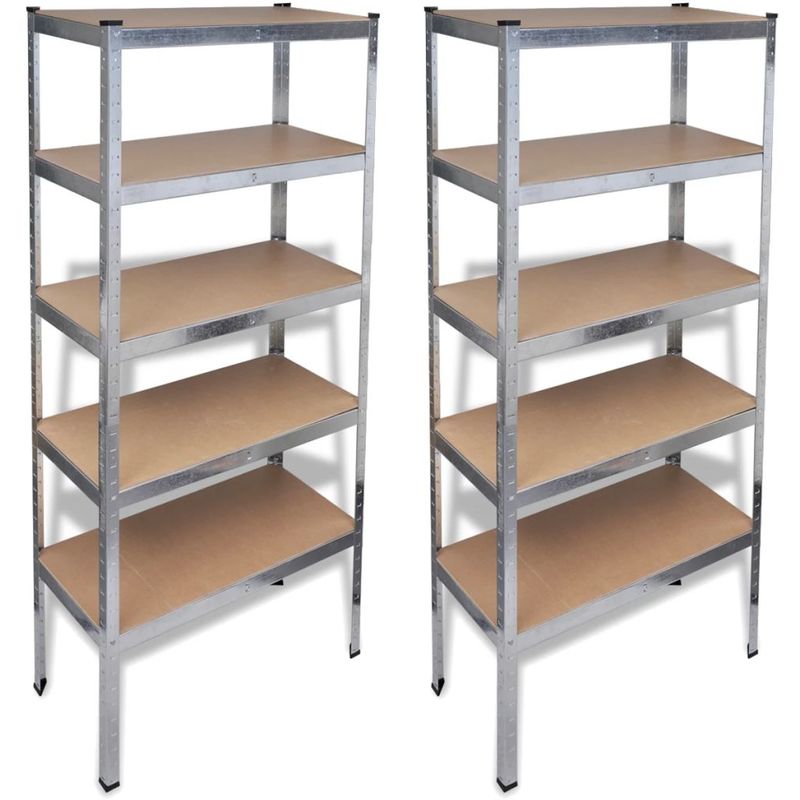 etagere de rangement 2 pcs Argente