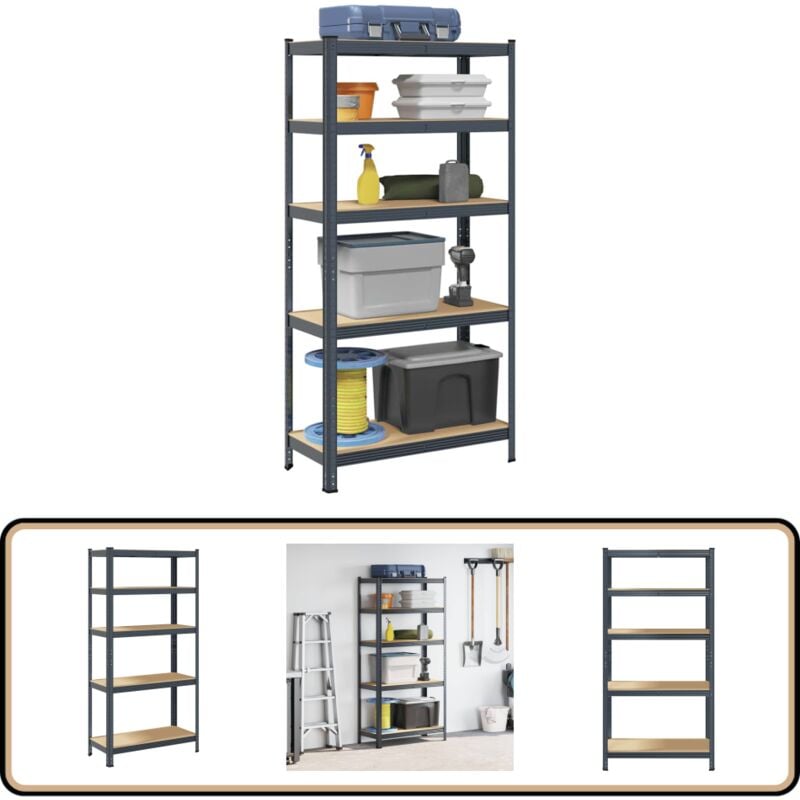 Vidaxl - tagère de rangement 5 niveaux Anthracite Acier bois ingénierie