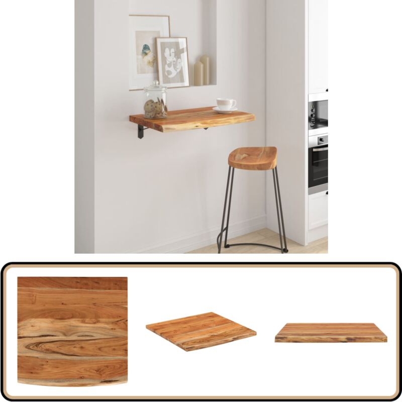 Tagère murale 40x40x3,8cm carré massif acacia bordure assortie - Vidaxl