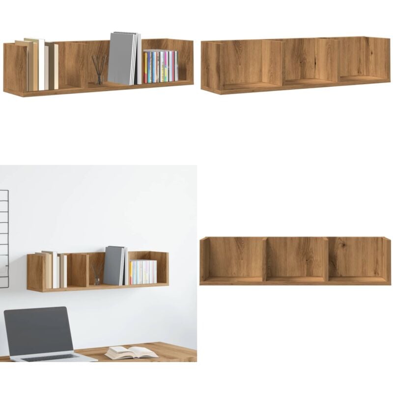 Vidaxl - tagère murale à cd chêne artisanal 75x18x18 cm bois ingénierie