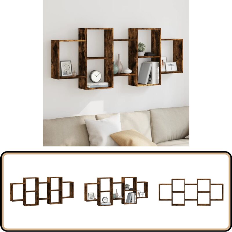 Vidaxl - tagère murale chêne fumé 159x18x65 cm bois d'ingénierie