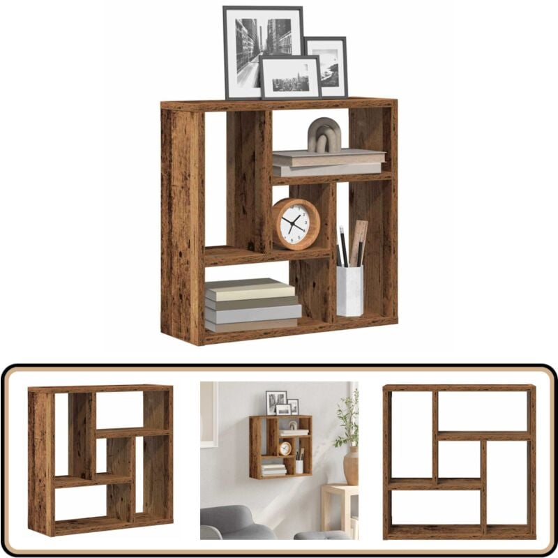 Vidaxl - tagère murale vieux bois 45x16x45 cm bois d'ingénierie