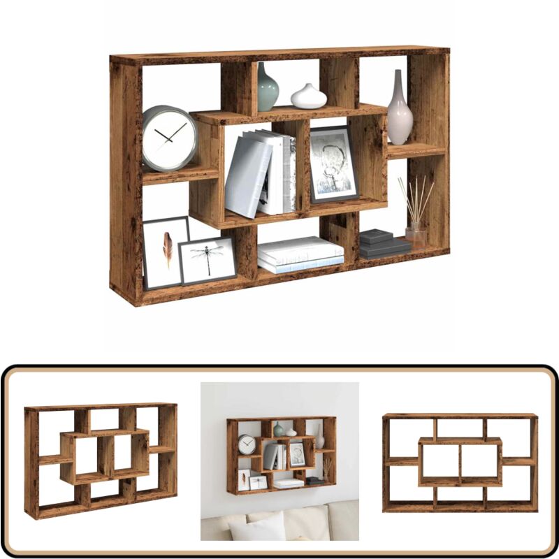 Vidaxl - tagère murale vieux bois 85x16x52,5 cm bois d'ingénierie