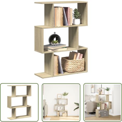 vidaXL Étagère séparatrice de pièce 3 niveaux chêne sonoma 70x24x97 cm