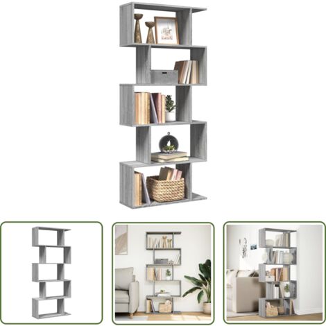 vidaXL Étagère séparatrice de pièce 5 niveaux sonoma gris 70x24x161 cm
