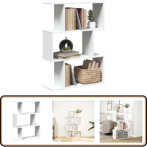 vidaXL Étagère séparatrice de pièce à 3 niveaux blanc 70x24x97 cm