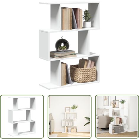 vidaXL Étagère séparatrice de pièce à 3 niveaux blanc 70x24x97 cm
