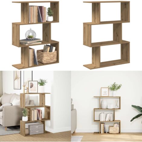 vidaXL Étagère séparatrice de pièce à 3 niveaux chêne artisanal
