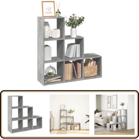 vidaXL Étagère séparatrice de pièce à 3 niveaux gris béton 99x29x99 cm