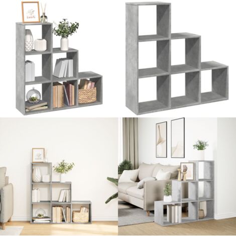 vidaXL Étagère séparatrice de pièce à 3 niveaux gris béton 99x29x99 cm