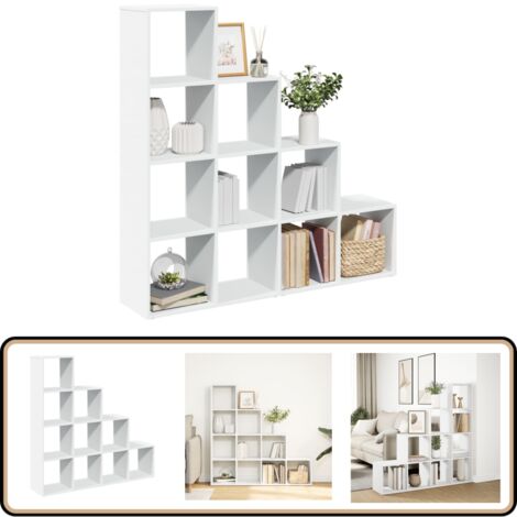 vidaXL Étagère séparatrice de pièce à 4 niveaux blanc 131,5x29x131,5cm