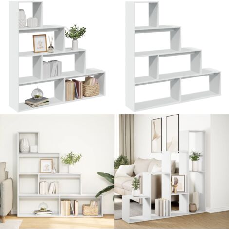 vidaXL Étagère séparatrice de pièce à 4 niveaux blanc 143,5x29x143,5cm