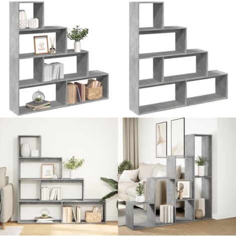 vidaXL Étagère séparatrice de pièce à 4 niveaux gris béton