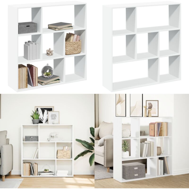 Vidaxl - tagère séparatrice de pièce blanc 102x29x103,5 cm