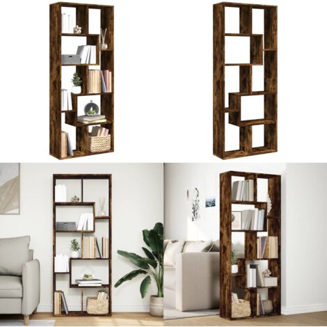 vidaXL Étagère séparatrice de pièce chêne fumé 67x25x161,5 cm