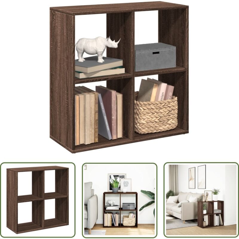 The Living Store - vidaXL Étagère séparatrice de pièce chêne marron 69,5x29x69,5 cm