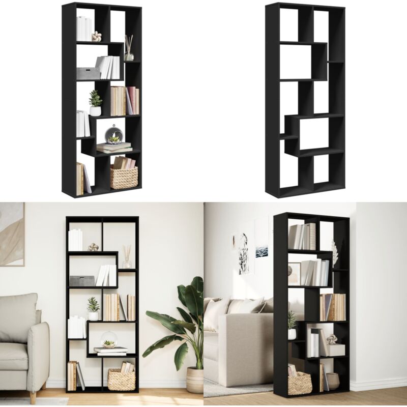 Tagère séparatrice de pièce noir 67x25x161,5 cm - Vidaxl