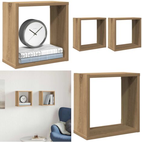 vidaXL Étagères cube murales 2 pcs chêne artisanal bois ingénierie