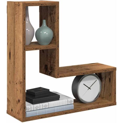 vidaXL Étagères cube murales 2 pcs vieux bois 50x15x50 cm