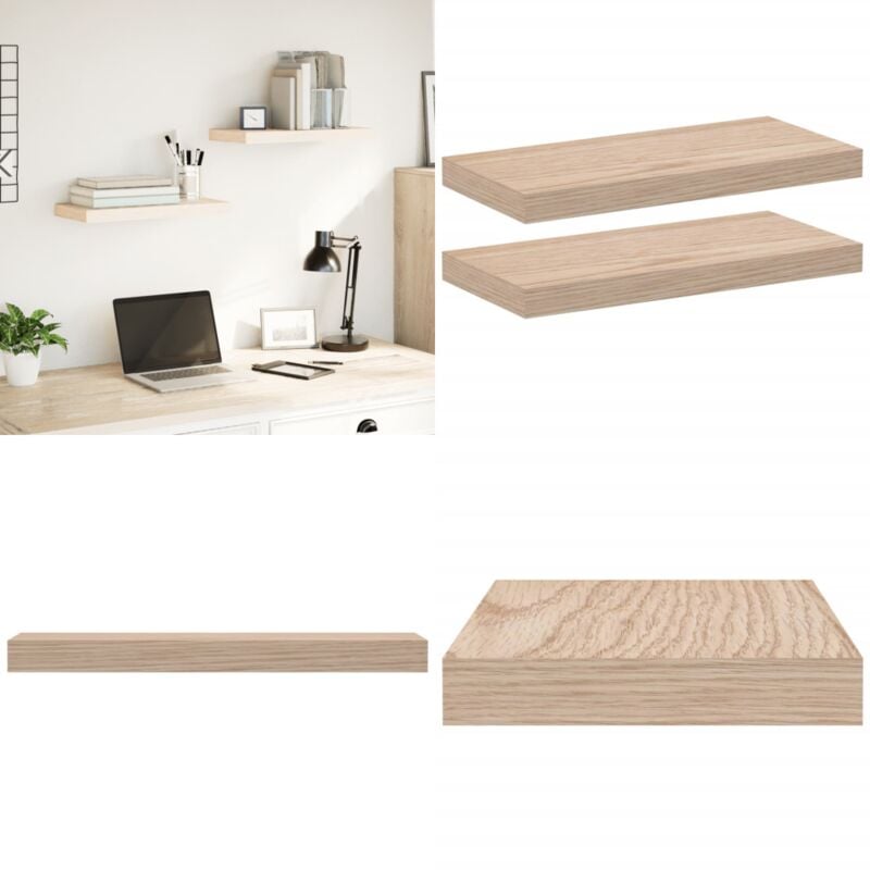 Vidaxl - tagères flottantes 2 pcs 50x23,5x4 cm bois d'ingénierie