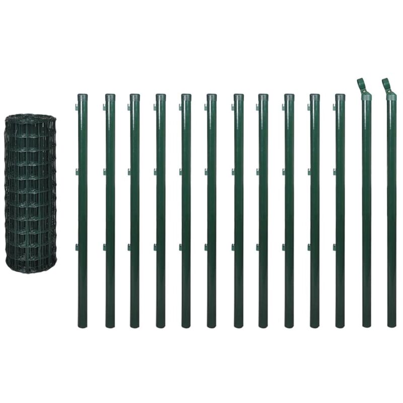 vidaXL Euro Fence Steel 25x1.2 m Green - Green