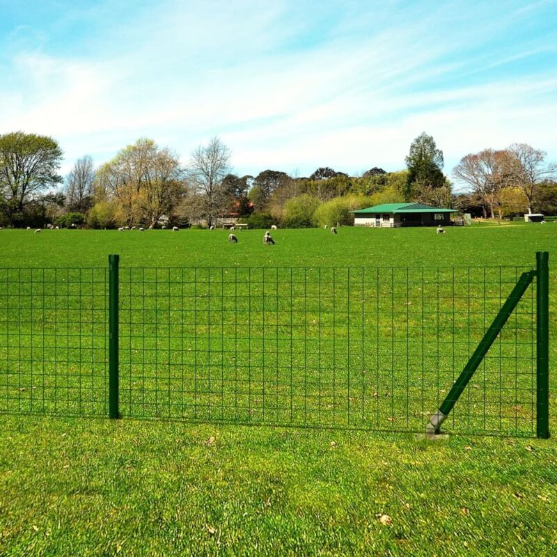 Euro Fence Steel 10x1.5 m Green - VIDAXL
