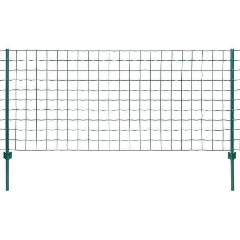 main image of "vidaXL Euro Fence Steel Green Patio Panel Garden Fence Landscape Bed Border Outdoor Area Field Safety Protector Wire Mesh Multi Sizes"