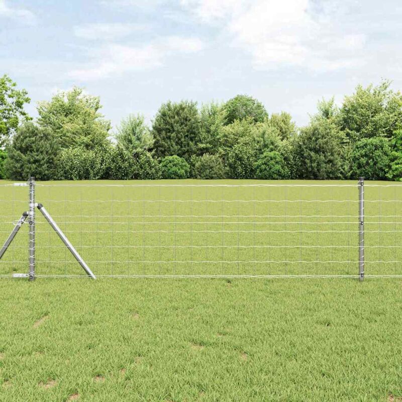 Eurozaun Silber 0.4 X 50 M Feuerverzinktes Eisen Vidaxl