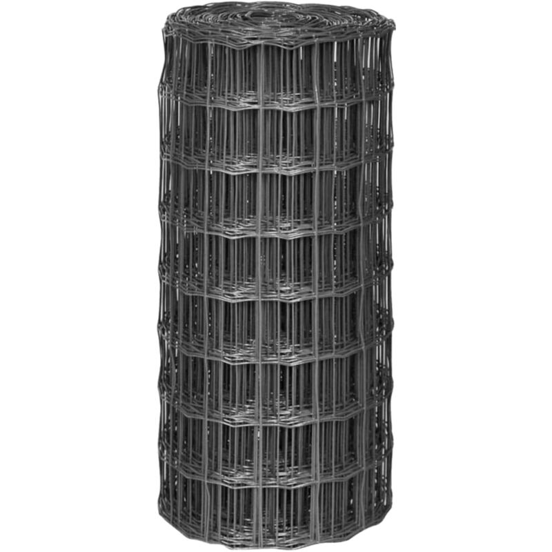 Eurozaun Stahl 25 X 0, 8 M Grau Vidaxl
