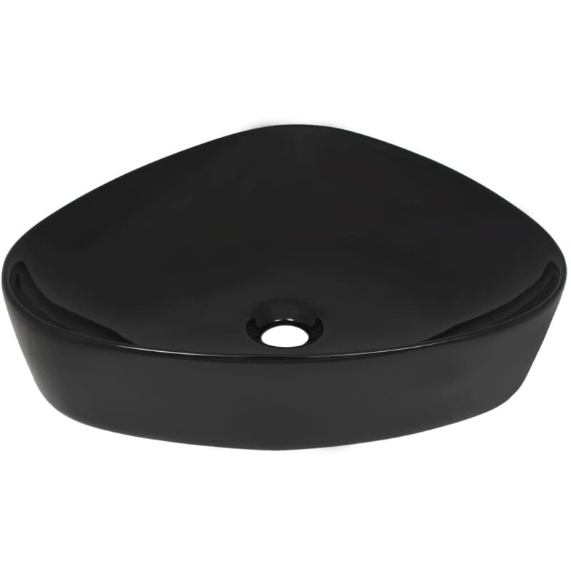 Vidaxl - Lavabo triangulaire en céramique noir 50,5x41x12 cm