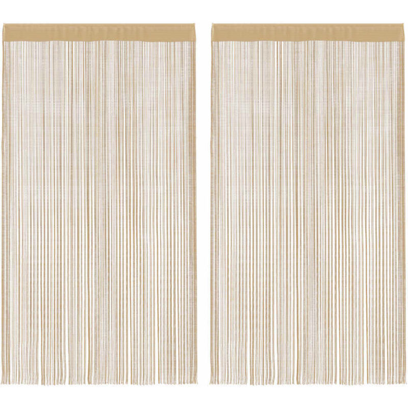 Fadenvorhänge 2 Stk. 140 X 250 Cm Beige Vidaxl