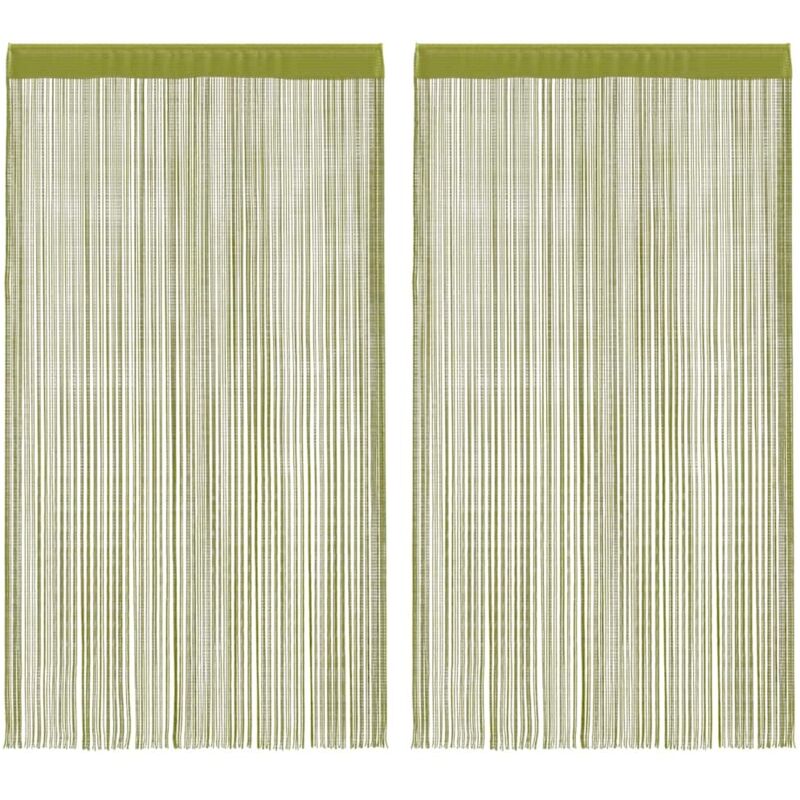 Fadenvorhänge 2 Stk. 100 X 250 Cm Grün Vidaxl