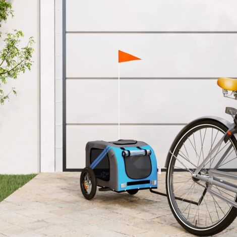 vidaXL Fahrradanhänger für Haustiere blau und grau