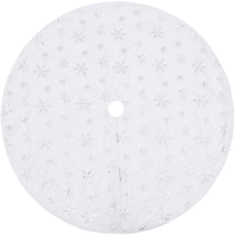 

vidaXL Falda del árbol de Navidad de lujo blanca 90 cm cuero sintético - Blanco