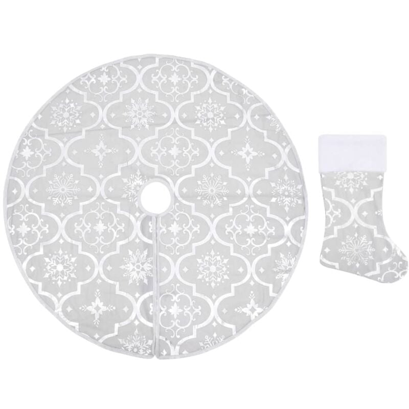 

Falda del árbol de Navidad de lujo y calcetín tela blanco 150cm - Blanco - Vidaxl
