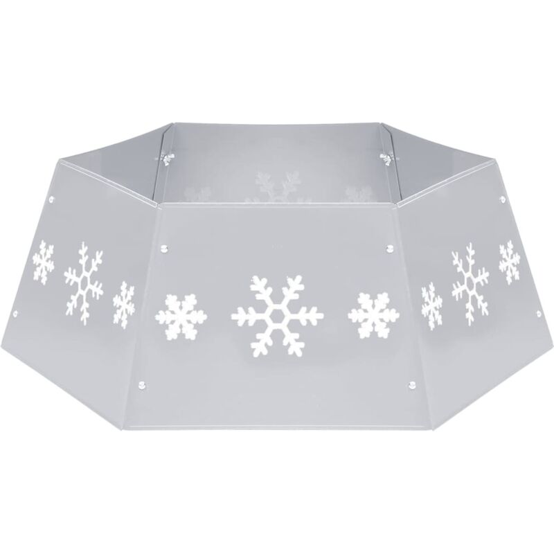 

Falda del árbol de Navidad plateada y blanca Ø68x25 cm - Plateado - Vidaxl