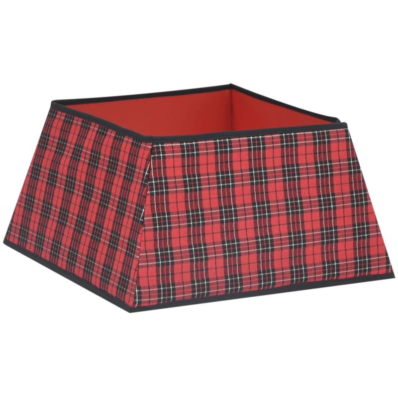 

vidaXL Falda del árbol de Navidad roja y negra 48x48x25 cm - Rojo