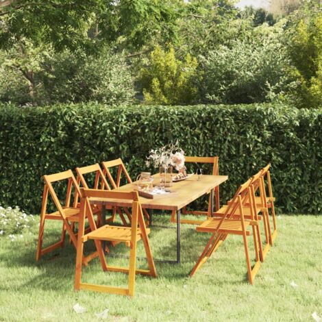 vidaXL Faltbare Gartenstühle Set von 8 Massivholz Akazie