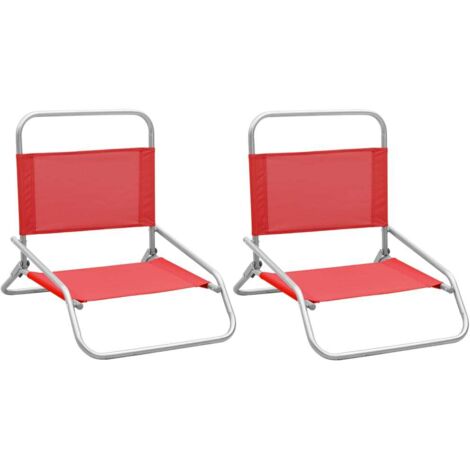 vidaXL Faltbare Strandstühle Set von 2 Rot Stoff
