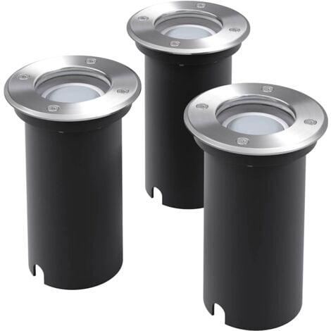 vidaXL Faretti Carrabili da Esterno a LED 3 pz Rotondi