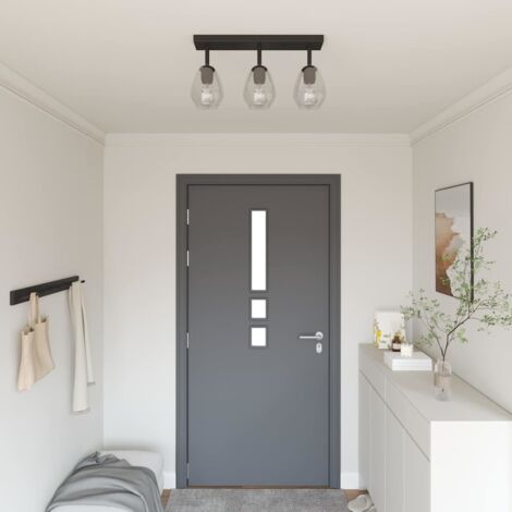 vidaXL Faretto da soffitto Nero 54 x 13 x 26 cm Vetro e Metallo
