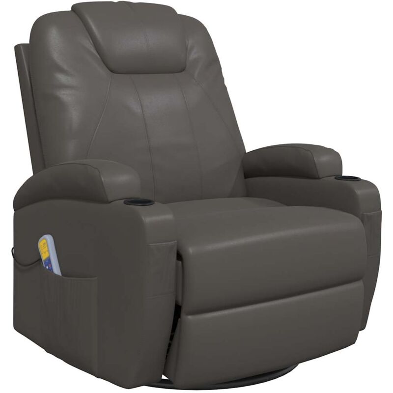 Vidaxl - Fauteuil à bascule de massage Anthracite Similicuir