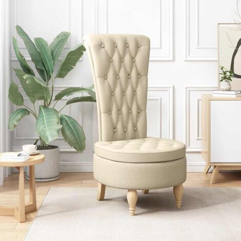 vidaXL Fauteuil à pantoufle Crème 56,5 x 70 x 110 cm tissu