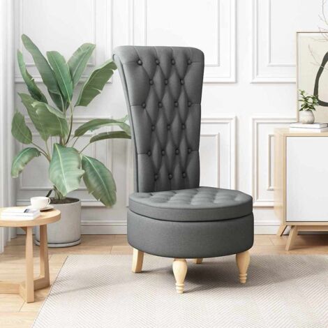 vidaXL Fauteuil à pantoufle Gris foncé 56,5 x 70 x 110 cm tissu